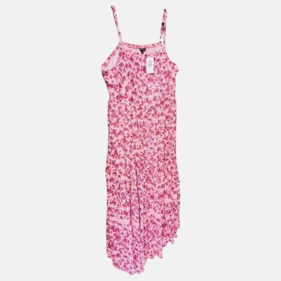 TORRID Plus Size Maxi Chiffon Lurex Baby Rose's Tiered Pink Dress - Picture 6 of 16